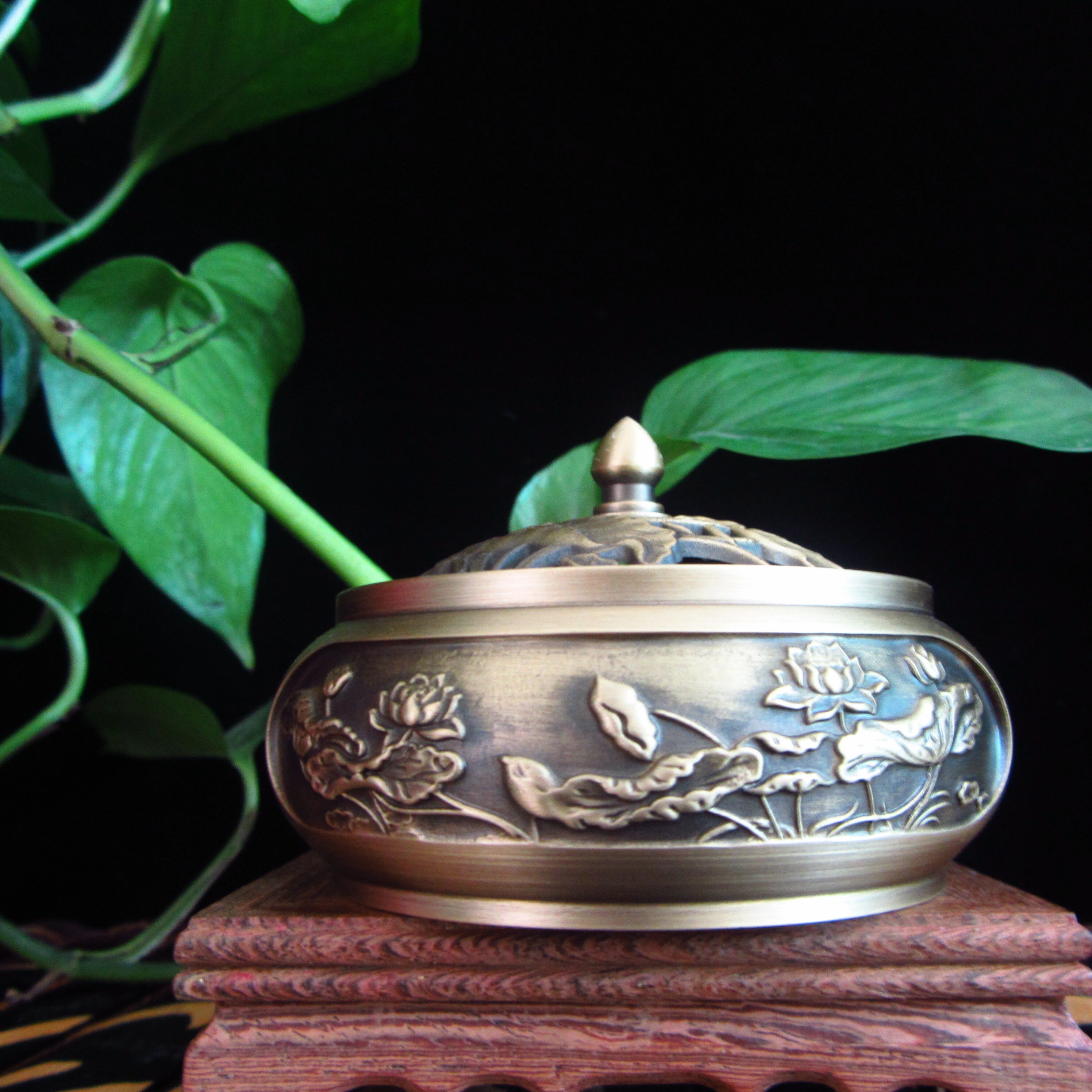 Copper incense burner folk Tibet Nepal Incense Holder Lotus Etsy