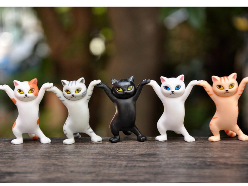 lot of 5 5 pieces Handmade Gift cat Cute lovely doll ornament mini micro landscape desktop flowerpot decoration kids gift