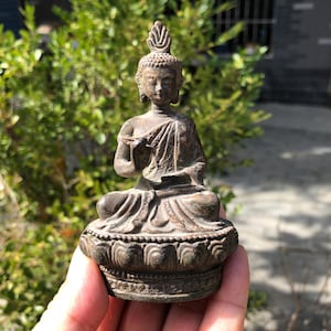 ヴィンテージ 眠れる仏陀 銅像 横たわる仏陀の置物 仏教 瞑想 装飾 禅