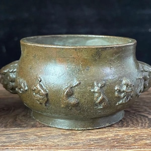 Incense Holder Burner Tibet Copper 12 zodiac Animal statue Stick Cone Coil Home Decor Brass Tibetan Collectible religion Yoga Meditation A18