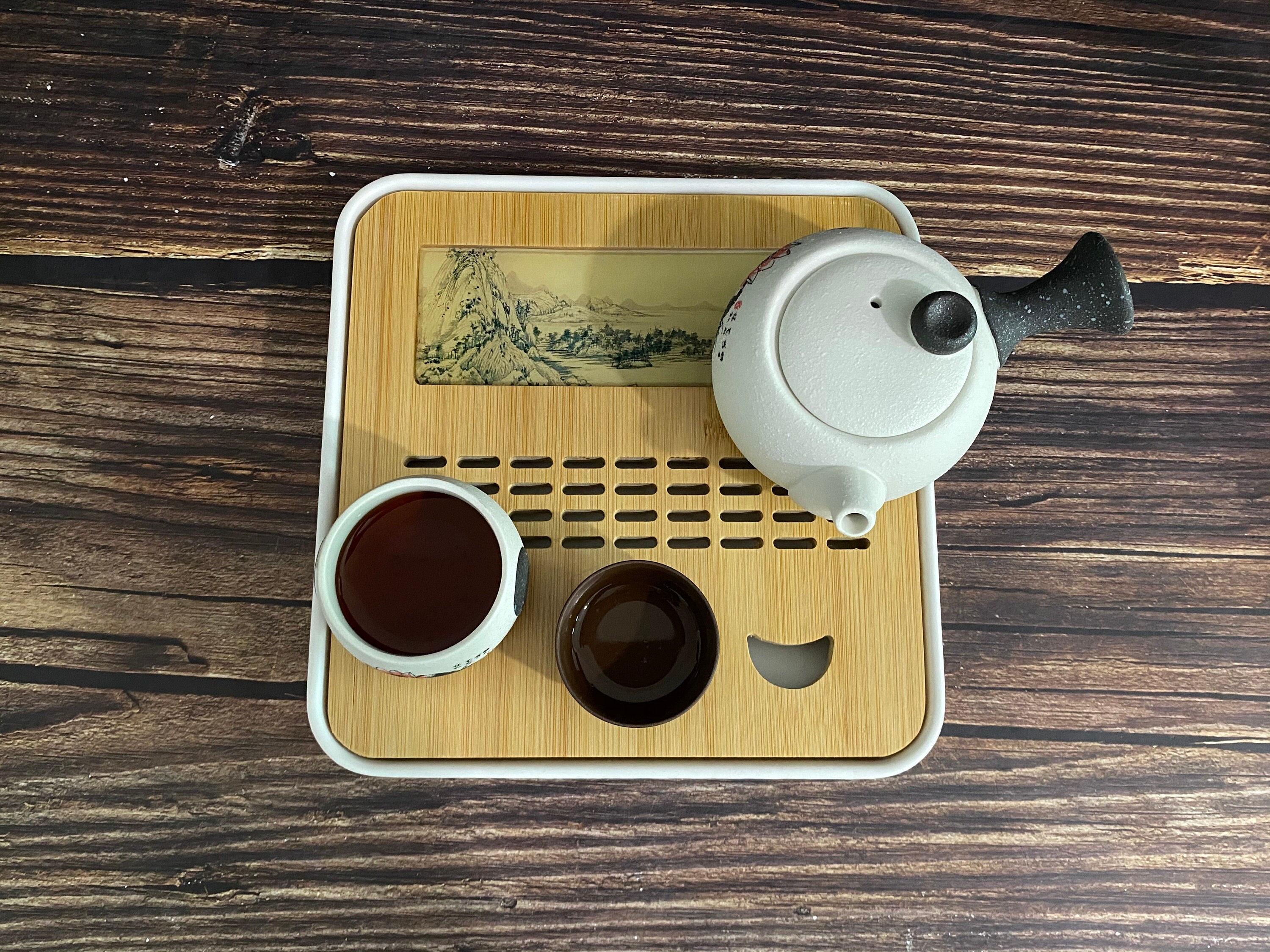 Tea table Tea Sets Chinese Kung Fu Tea Tray Japanese Style Household Tea Tray Tea Tray Abrasion Resistant Countertop Drainage Design Hand Polished Smooth Design 