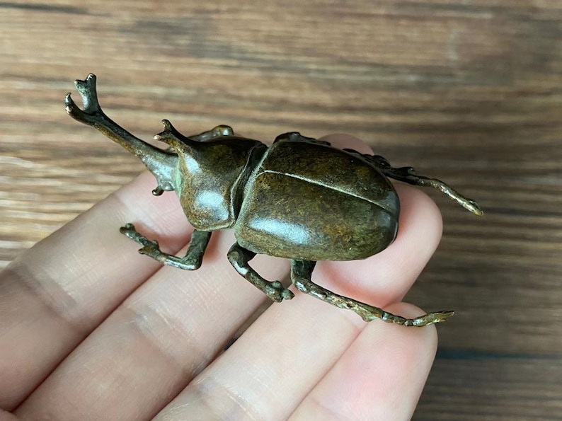 Solid Copper Beetle Statue, Decorations Brass Simulation Taurus Insect ...