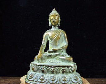 mt101 Vintage cobre buda shakyamuni Estatua dios budista y curación meditación escultura oriental iluminación budismo meditación yoga