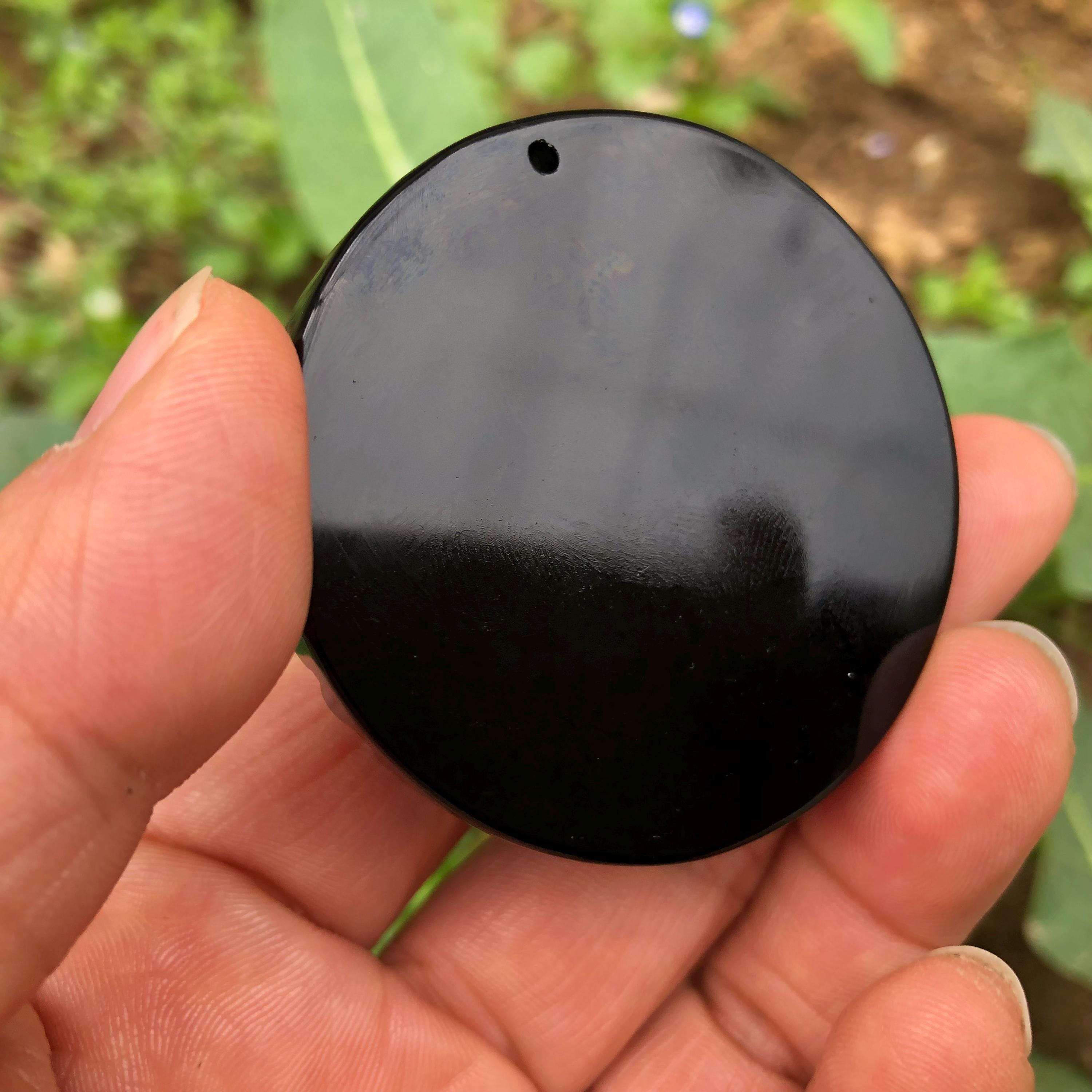 Black Obsidian Yin Yang Bagua Dragon Phoenix Pendant Necklace