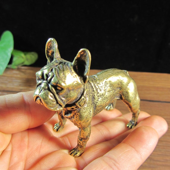 Französische Bulldogge GOLD 35 cm x 32 cm groß Designer Deko