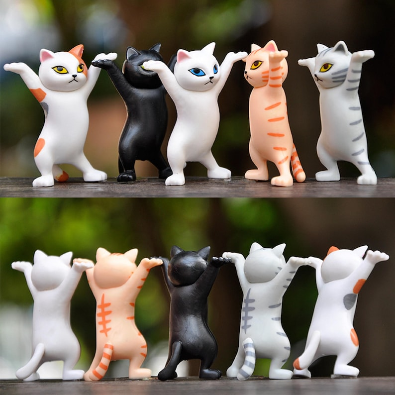 lot of 5 5 pieces Handmade Gift cat Cute lovely doll ornament mini micro landscape desktop flowerpot decoration kids gift