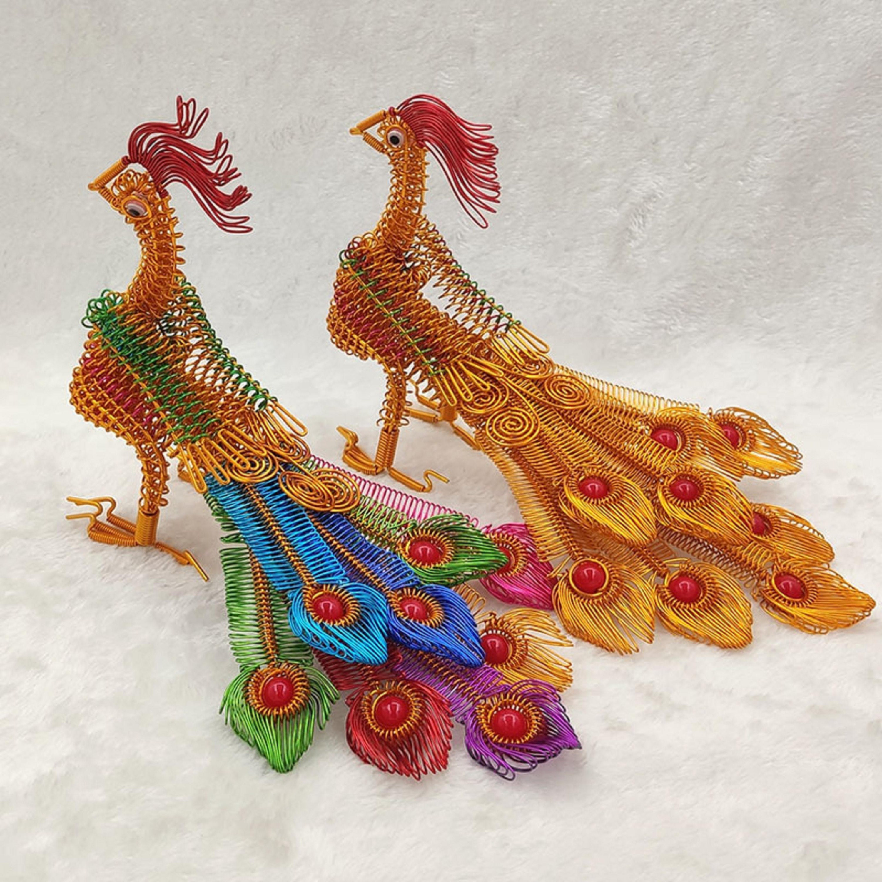 Peacock peafowl Vintage Aluminium wire Crafts Wire Etsy