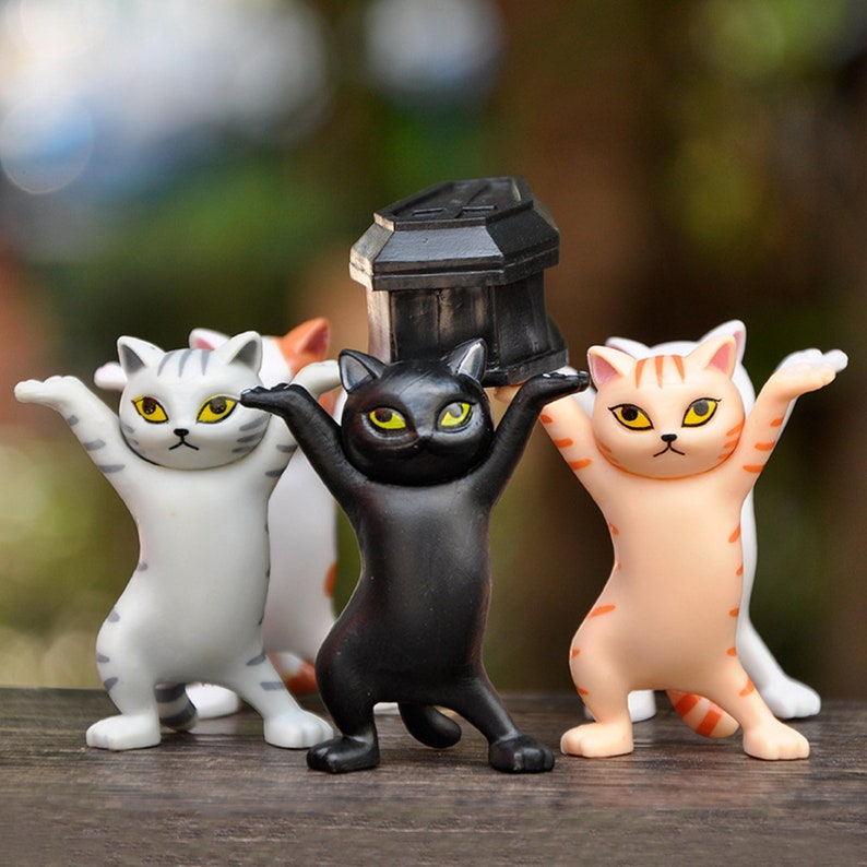 lot of 5 5 pieces Handmade Gift cat Cute lovely doll ornament mini micro landscape desktop flowerpot decoration kids gift