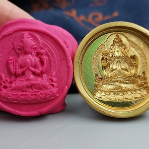 Copper Buddhism Wenshu Manjushri Buddha mold Statue, Round Buddha Statue Mold Gandhanra Tibetan Buddha Statue Tsa Tsa Mold Amulet Mould T122