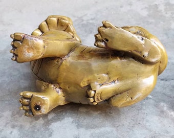 ヴィンテージ 銅鍍金風水動物貔貅獣富貴貅像 古代中国の銅製