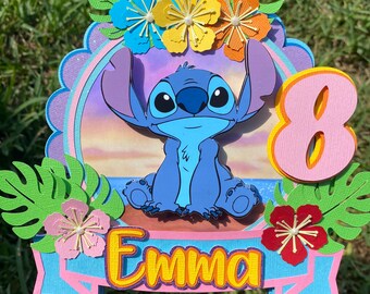 STITCH Cake Topperprintable Cake Topper Stitch Lilo and - Etsy