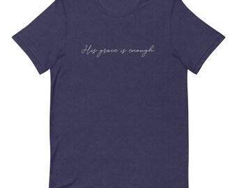 Camisa de gracia, camisa cruzada, su gracia es suficiente, camisas cristianas, camisas de mujer, camisa de fe, camisa Boho, camisa de fe, camisa de Dios, Jesús, gracia