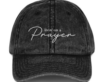 Livin' On A Prayer cap, Bon Jovi, Religious hat, Jesus lover gift, Religious Gift, Good Friday, Easter, Christmas, Baptism, Christmas Gift