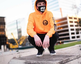 neon orange hoodie mens