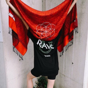 Circle Of Life Pashmina - Festival Rave Scarf Wook Hippy Pash Unisex Colors Pashmina for Women and Men