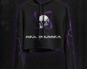 Electric Headbanger Crop top hoodie