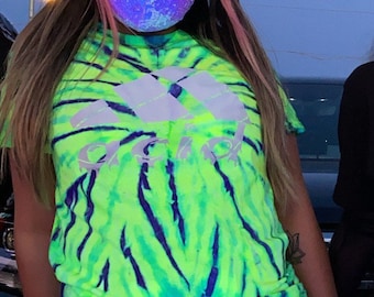 Neon Acid Tie dye Rave T-shirt - Music Festival T-shirt, Rave Shirt For Men, EDM Shirt, Rave Merch, Unisex Rave Shirt