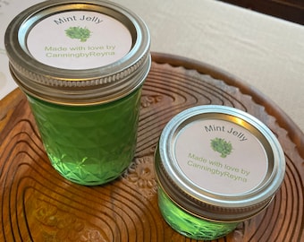 Mint Jelly -Homemade! Made with fresh organic mint! Great on toast, biscuits or bagels. Also, Perfect for roasted Lamb or any seared meat!