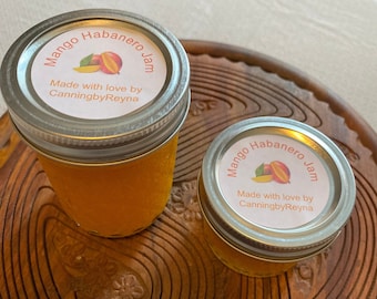 Mango Jam OR Mango Habanero Jam - Homemade!  Made with fresh organic mangos!  Great for toast or biscuits.  Or as a sauce for chicken wings!