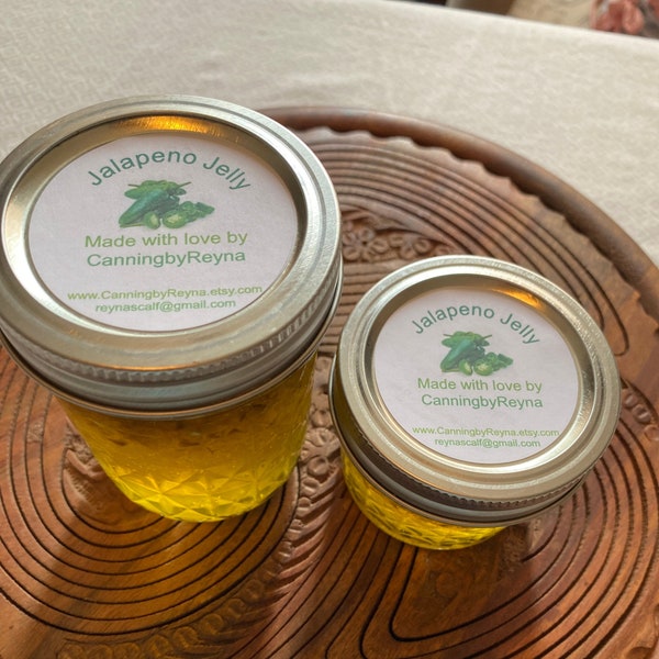 Jalapeño Jelly- Homemade! Made with fresh Jalapeños! Mild to Medium Heat - great as an appetizer on crackers with cream cheese