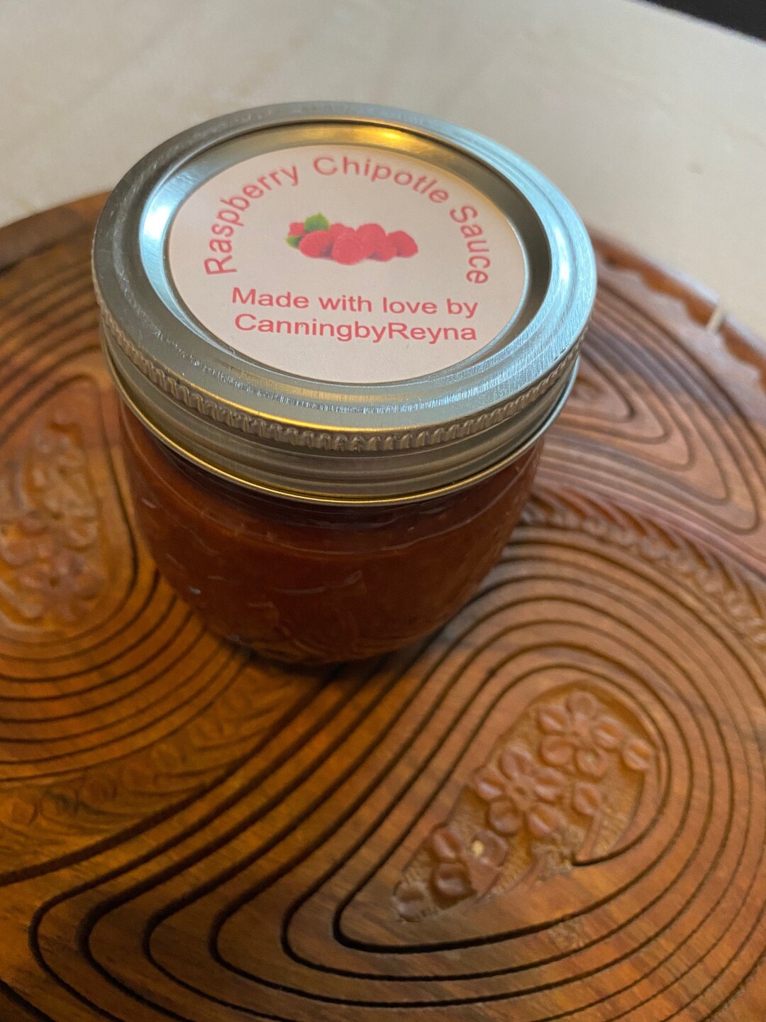 Raspberry Chipotle Sauce Homemade Made W/fresh Roasted Raspberries Use