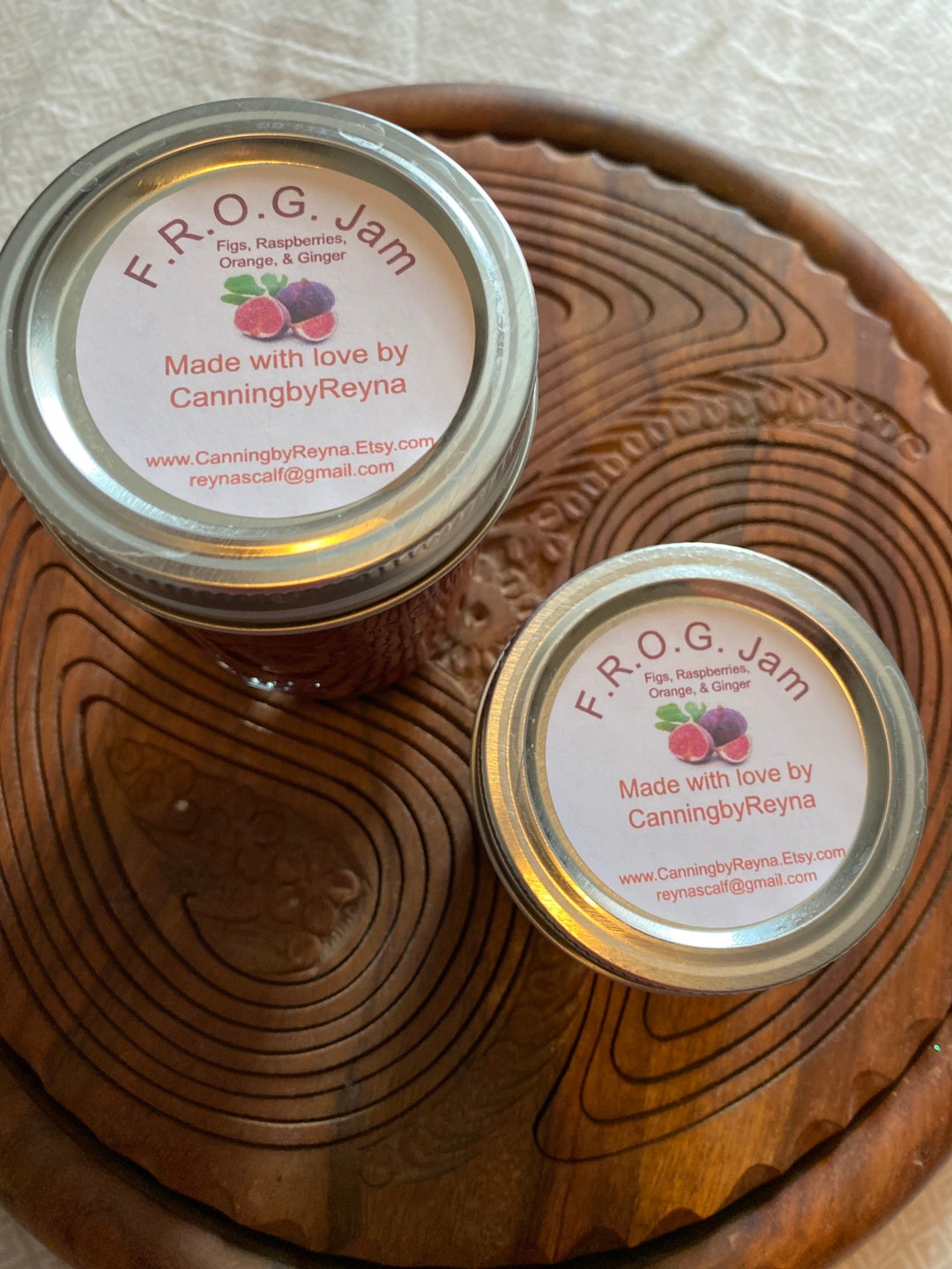 F.R.O.G. Jam Homemade Made With Fresh Black Mission Figs & Raspberries