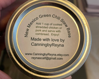 New Mexico Green Chili Stew Base - Homemade!  Medium-Hot Heat - Just add your cooked shredded pork or chicken!