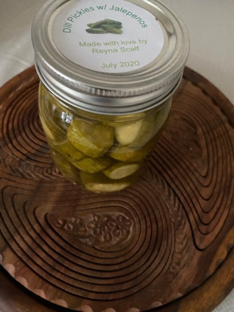 Homemade Dill Pickle Chips...Plain w/Garlic w/Jalapeño Etsy