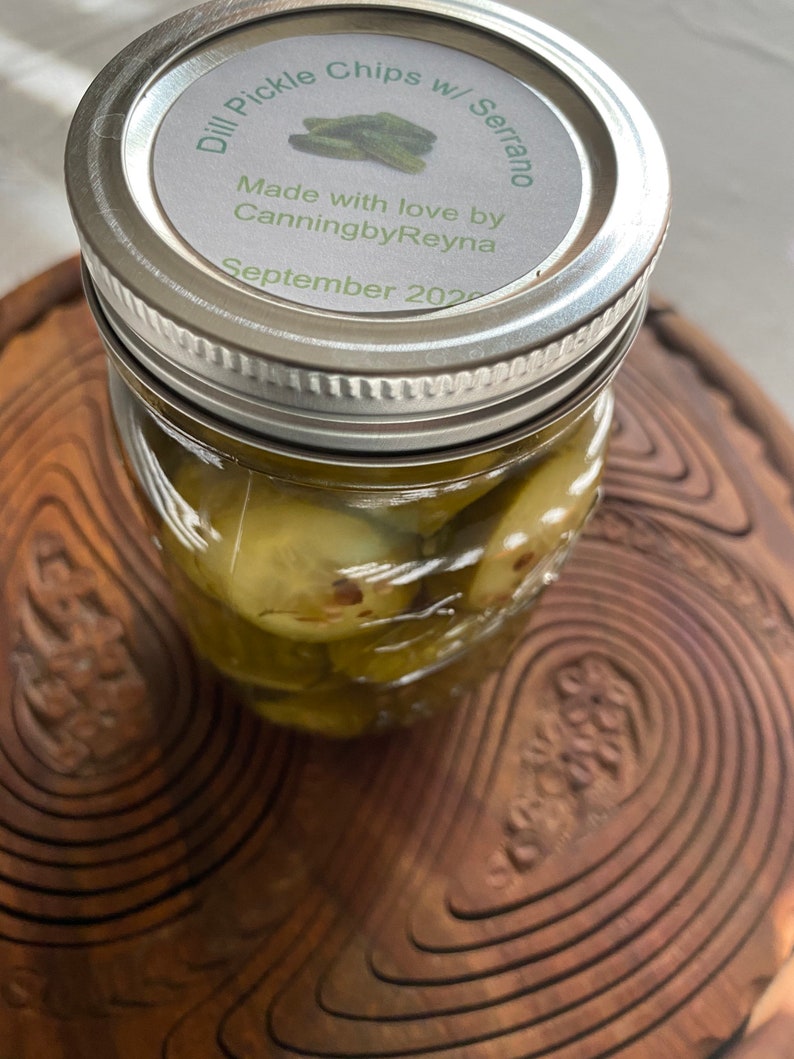 Homemade Dill Pickle Chips...Plain w/Garlic w/Jalapeño Etsy