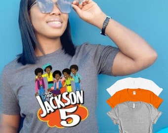 Jackson 5/ Cartoon/ Family Fun/ Sabato mattina/ T-shirt/ T-shirt grafica