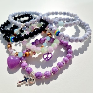 Handmade beaded elasticated friendship bracelet