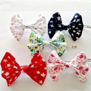 Fabric Hair Bows with Metal Slide Clips - Girls Pretty Gift Accessories