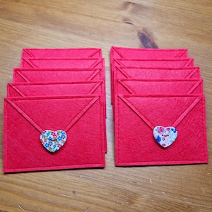 Decoración con carta de amor - Sobre de fieltro para tarjetas de regalo - Bolsa para dinero - Decoración con carta del Hada de los Dientes - Atención plena - Afirmaciones positivas para niños