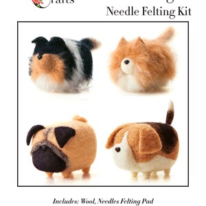 MillyRose Crafts Faceless Dogs needle felting kit, suitable for beginners and older children