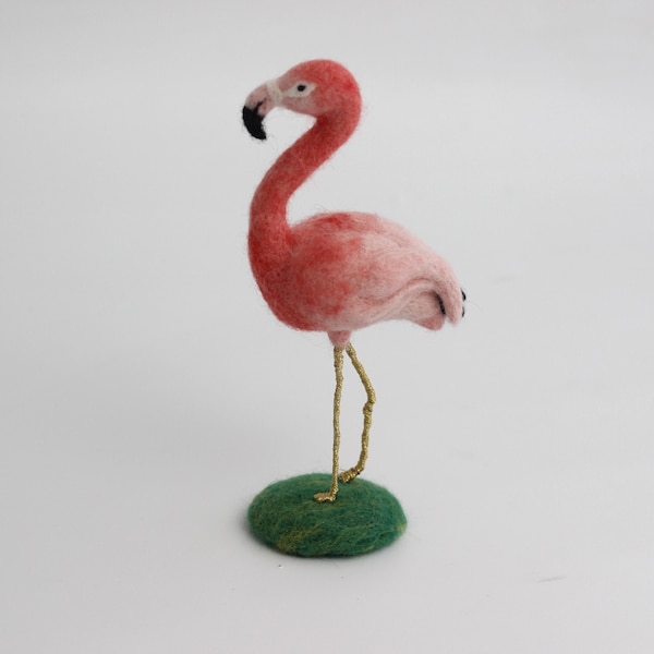MillyRose Crafts Pink Flamingo Needle Felting Kit, beginners needle felting, Perfect Craft Gift