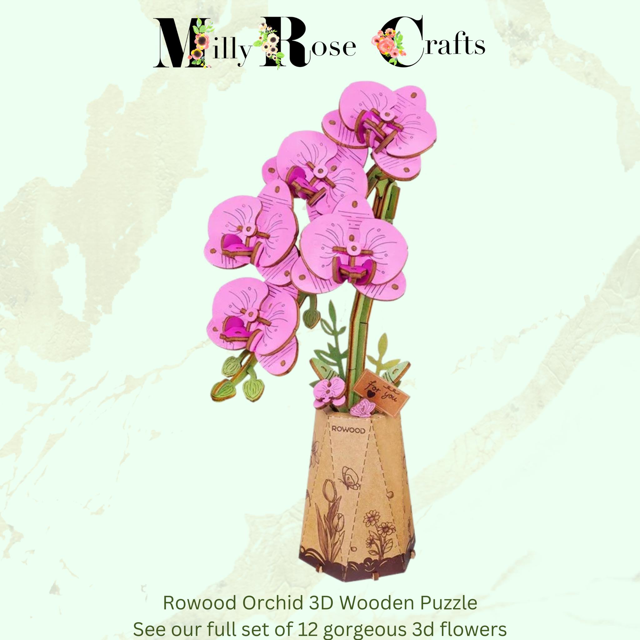 Robotime 3D Wooden Puzzle Rowood Flowers Bouquet Wooden Bloom