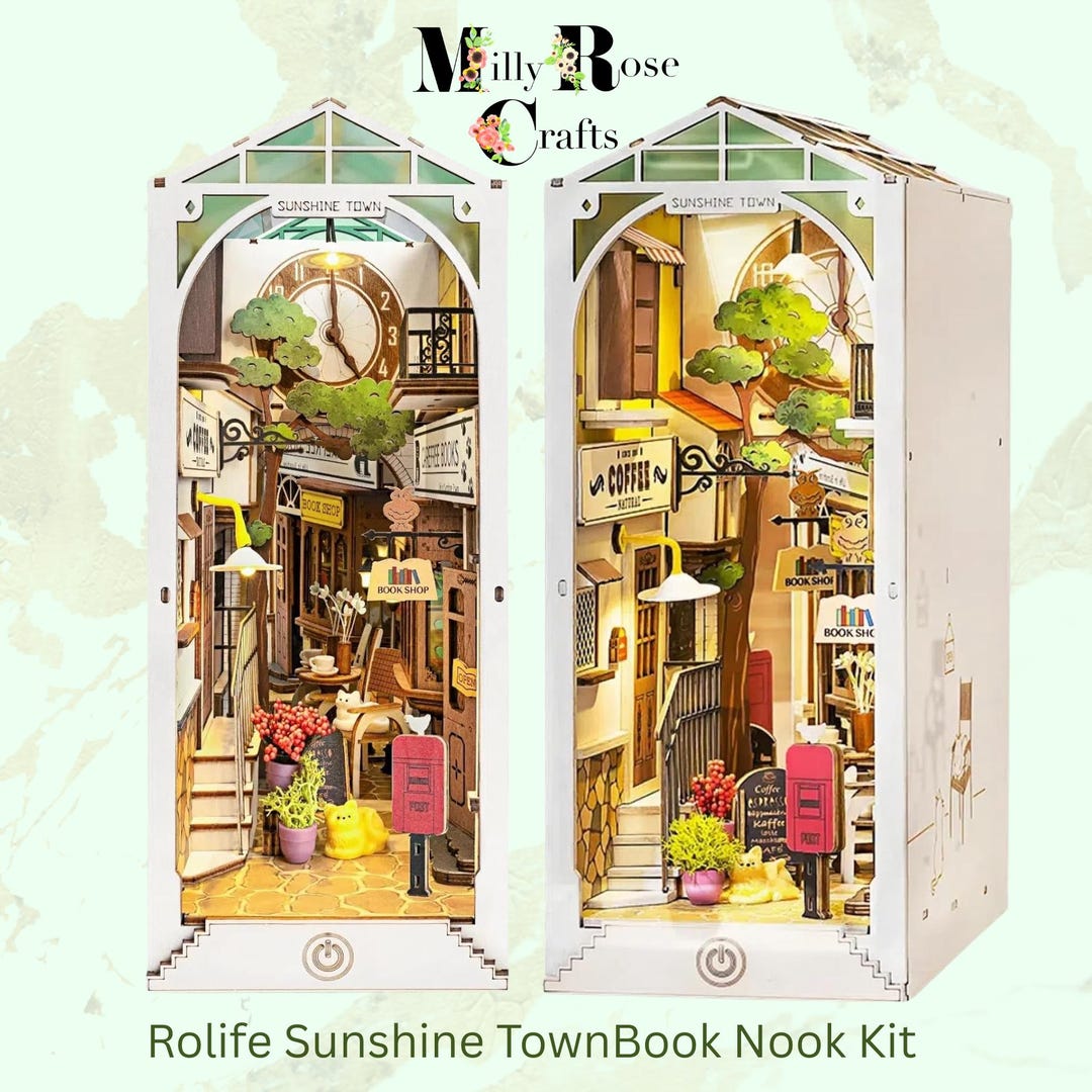 Kit Rolife TGB02 Sunshine Town - Serre-livre 3D Ville Miniature En Bois à Construire - Neuf