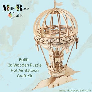 Rolife 3D Heißluftballon Holzpuzzle 3D Luftschiff Puzzle Steampunk Sammler Dirigible Holz Bastelset Erwachsenen Bastelset Geschenkidee