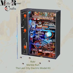 Rokr Parallel World The Last City Marble Run Electric Model Kits Future City Kit Adults 14+ 3D Puzzle LED Cyberpunk Mini City Executive Toy