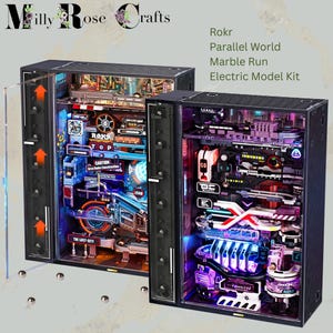 Rokr Parallel World The Future City Marble Run Electric Model Kits Last City Kit Adults 14+ 3D Puzzle LED Cyberpunk Mini City Executive Toy