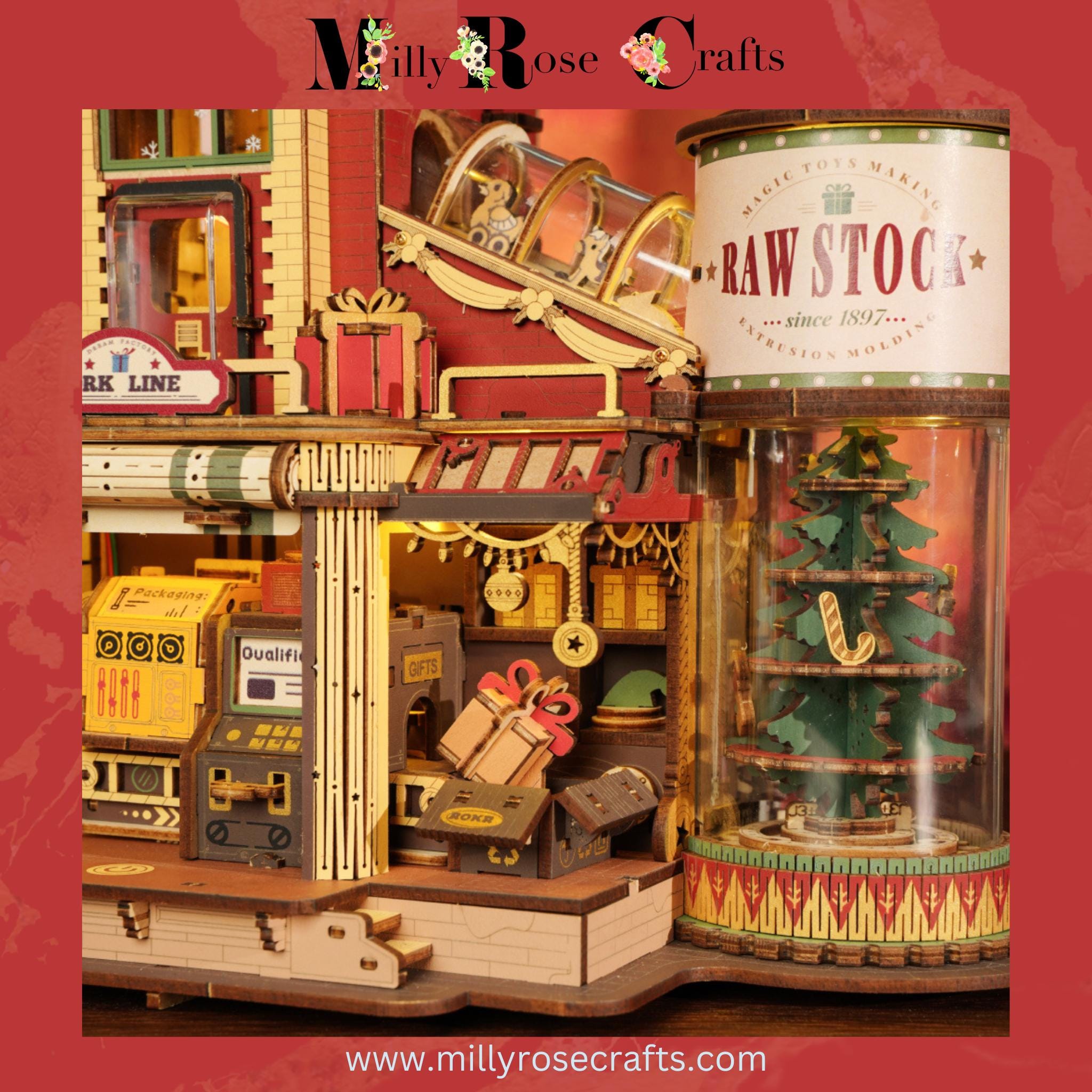 Rokr Dream Gift Factory 3d Wood Puzzle Music Box Kit Christmas