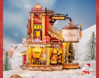 Rokr Dream Gift Factory 3d Wood Puzzle Music Box Kit Christmas