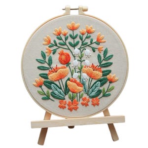 鮮やかな花の刺繍キット 大人用花刺繍キット 初心者から中級者向け刺繍キット。スタンプクロスステッチ