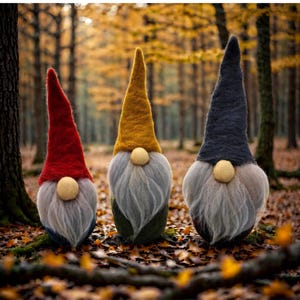 3 Gnomes Needle Felting Kit, Beginner Needle Felting Adult, Perfect in any season Perfect Craft Gift Idea