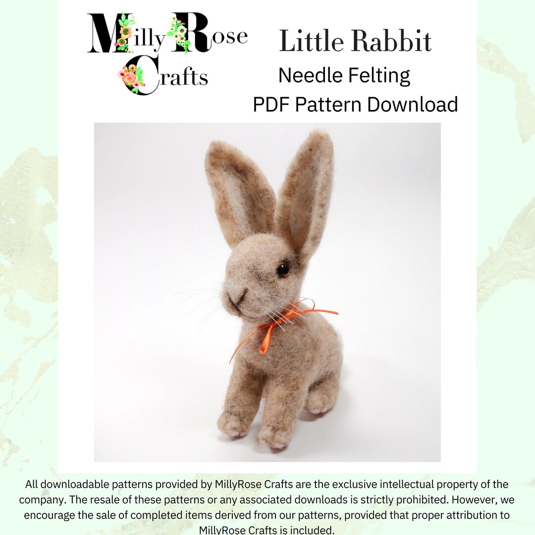 Rabbit Needle Felting Download Pattern .pdf Floppy Eared Rabbit Felting ...
