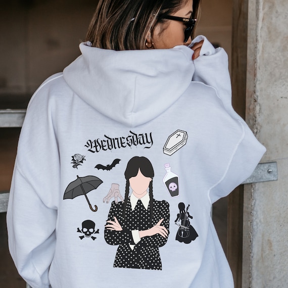 Wednesday Addams Hoodie Wednesday Hoodie Addams Family - Etsy Israel