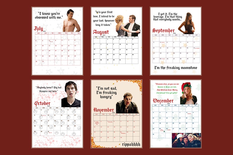 TVD 2023 Calender the Vampire Diaries Calendar TVD Fan Gift Etsy