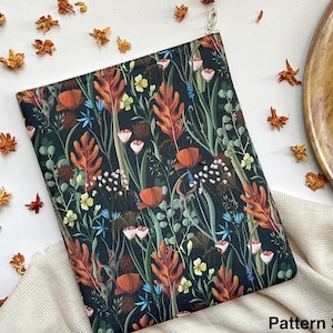 Fall Book Sleeve with Zipper | Wildflowers Kindle Sleeve | Floral Kindle Sleeve | Gift under 20 | Bookish Christmas Gift