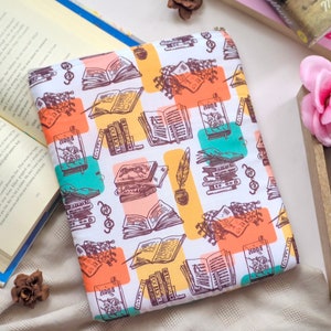 Book sleeve with Zipper | Book Stacks Book Sleeve | Bookish iPad sleeve | Gift for reader | Christmas Gift