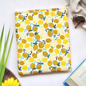Fruit Summer Book sleeve with Zipper | Summer Fruit Lemon Kindle Sleeve | Gift under 20